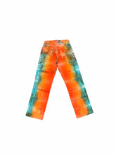 Load image into Gallery viewer, Hand-Dyed Psychedelic Pant (Orange/Yellow/Turquoise)
