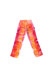 Hand-Dyed Psychedelic Pant (Pink/Orange/Red)