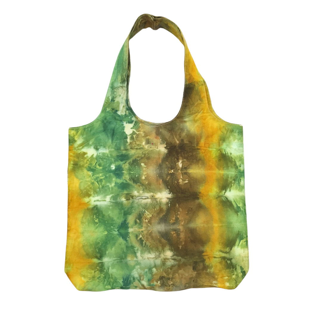 Tie-Dye Tote (Green/Yellow/Brown)Hand Dyed Psychedelic Tote (Green/Yellow/Brown)