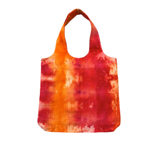 Hand Dyed Psychedelic Tote (Red/Yellow/Pink)